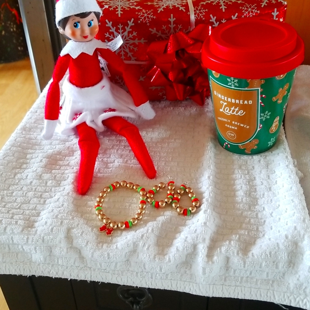 Children's Christmas bracelet and earring set